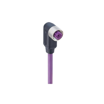 M12 B-code vrouwelijk haaks PUR violet PROFIBUS